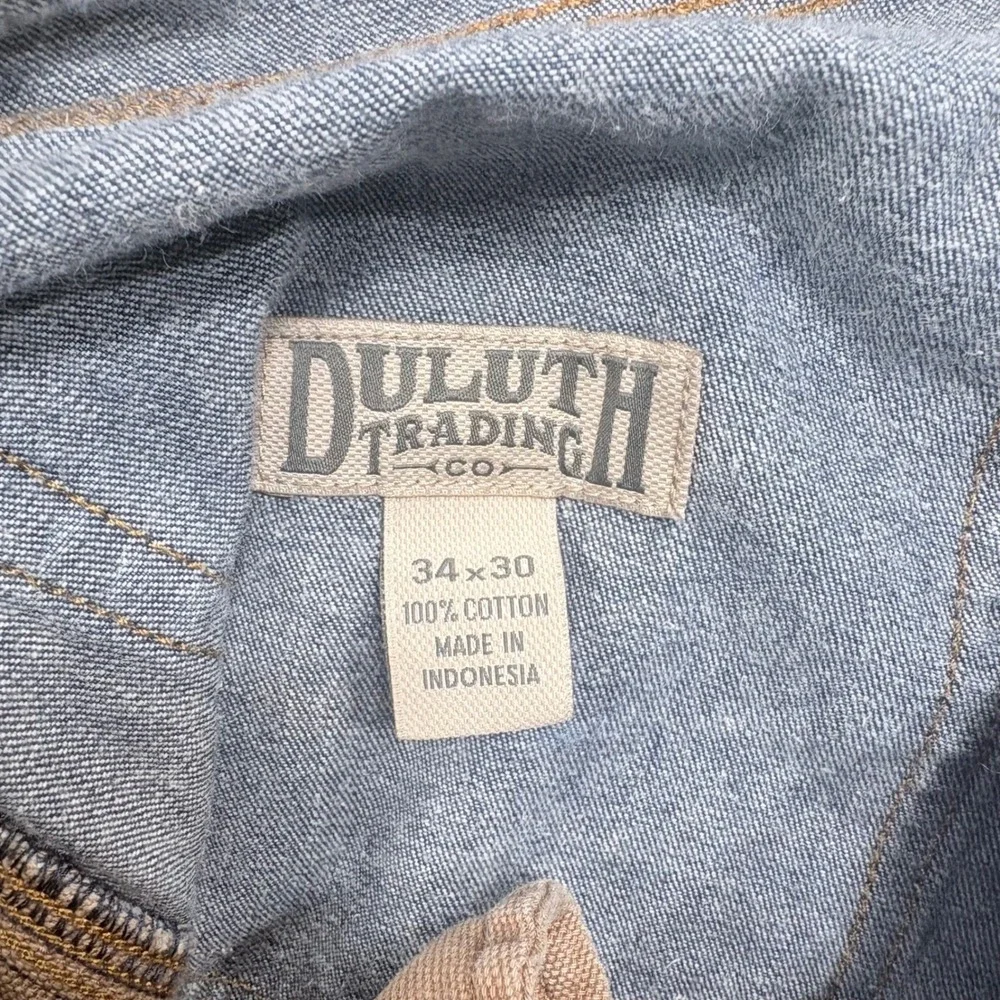 Duluth Trading Co Jeans Men 34x30 Blue Relaxed Straight Leg 100% Cotton Workwear